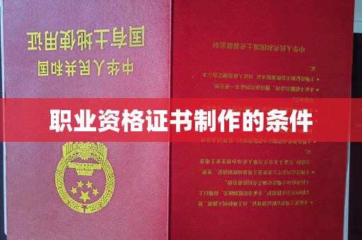 巩留职业资格证书制作的条件