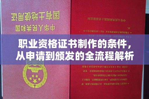 巩留职业资格证书制作的条件，从申请到颁发的全流程解析